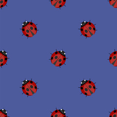 Ledybag Seamless Pattern. Ladybird Texture