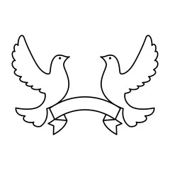 doves of peace with ribbon