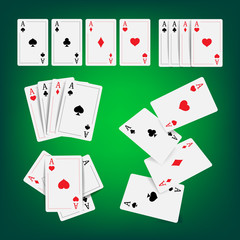 Casino Poker Cards Vector. Classic Playing Gambling Cards Realistic Illustration