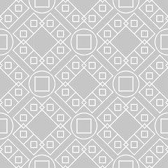Fototapeta premium Gray and white geometric seamless pattern for web, textile and wallpapers