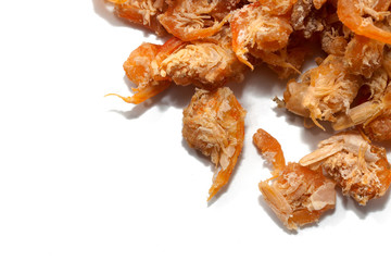 dried shrimp isolated on white background