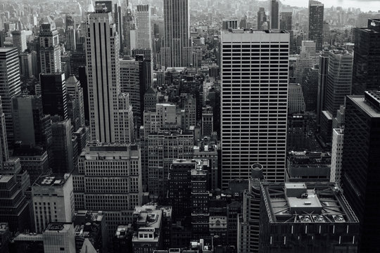 Skyscrapers in New York City view from above