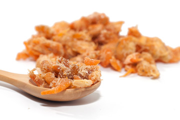 dried shrimp isolated on white background