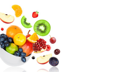 Mixed fruits falling