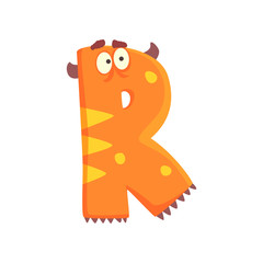 Cartoon character monster letter R