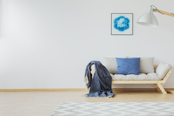 Room with jean blue accent