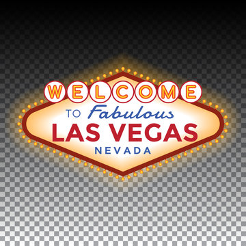 Vector Las Vegas Sign on transparent background.