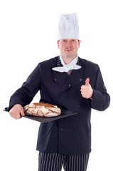 Koch, Bäcker mit Brot