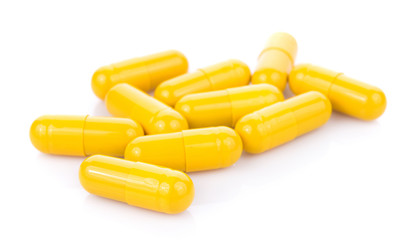 pills capsules isolated on white background