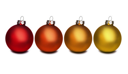 Rote und Goldene Weihnachtskugeln