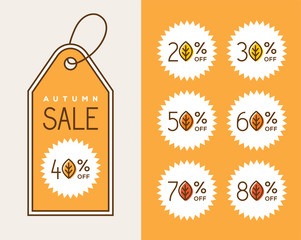Creative autumn sale tag design.