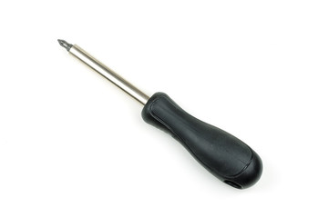 isolated stainless steel metal  screwdriver , repair equipment on white background