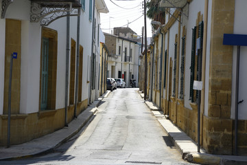 Narrow street with houses in the old town