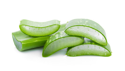 aloe vera fresh leaf isolated on white