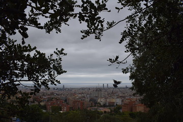 City view over Barcelona Spain from Parc Güell