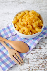Italian food raw macaroni For cooking food made of flour