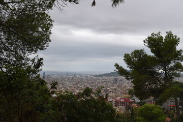 City view over Barcelona Spain from Parc Güell