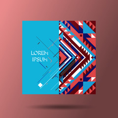 Abstract geometric design for business card. Multicolor tribal background. Vector illustration.