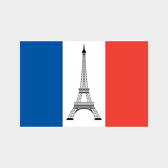 eiffel tower and flag of France