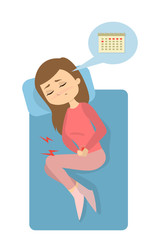 Menstrual pain illustration.