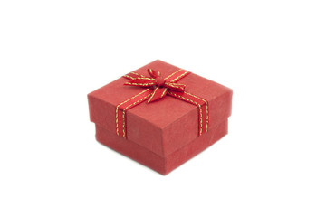 Red Gift Box Isolated on White Background