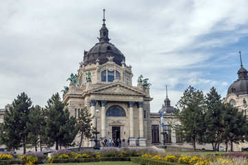 Szechenyi Furdo thermal bath building in Budapest