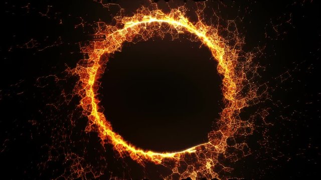 Beautiful Ring of Fire Looped. HD 1080. Alpha channel. Outer.