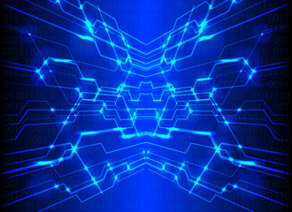 dark blue color Light abstract circuit technology background ,abstract technology concept background, vector illustration