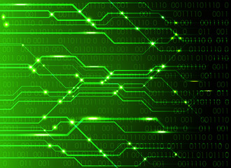 dark green color Light abstract circuit technology background ,abstract technology concept background, vector illustration