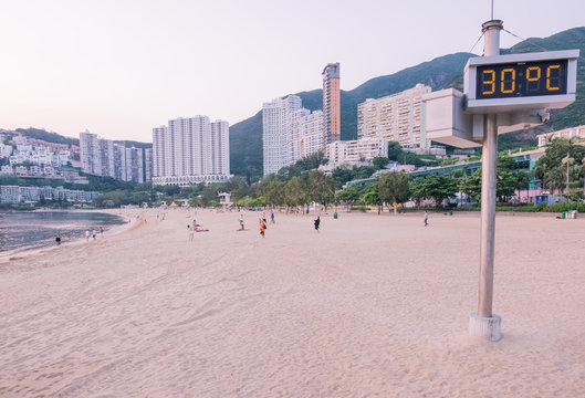 View of Repulse Bay beach in the southern part of Hong Kong Island,The Repulse Bay is one of the high end living area in Hong Kong.