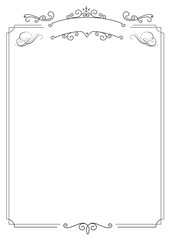 Ornamental retro elegant border and white background