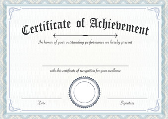 Classic and retro certificate of achievement paper template