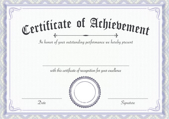 Classic and retro certificate of achievement paper template - obrazy, fototapety, plakaty