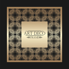 Art deco ornamental vintage frame. Template for design. Vector illustration eps10
