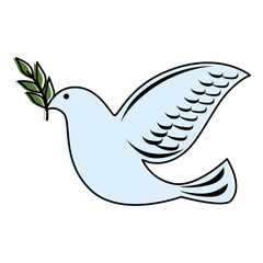 dove of peace flying with olive branch