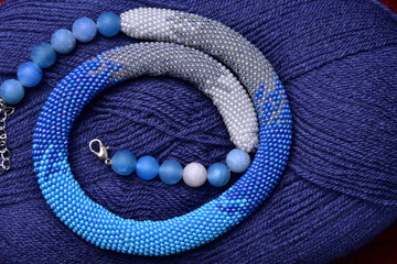 A super close up image of amethyst yarn