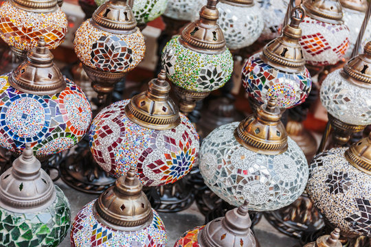 Traditional Arabic lamps on the market Dubai