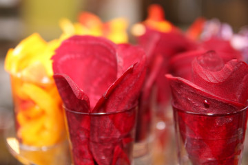 Beetroot. Red Beet Chips ready for the oven. Healthy snacks. Vegatables