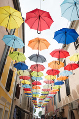 Fototapeta na wymiar umbrellas hanging down