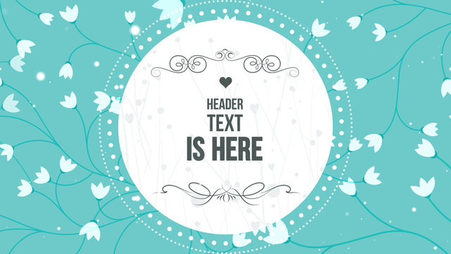 Teal and and White Floral Title