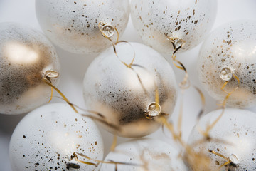 White party balloons with golden ombre