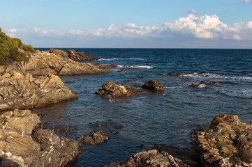 Rocky coves on the Cote d'Azur, France