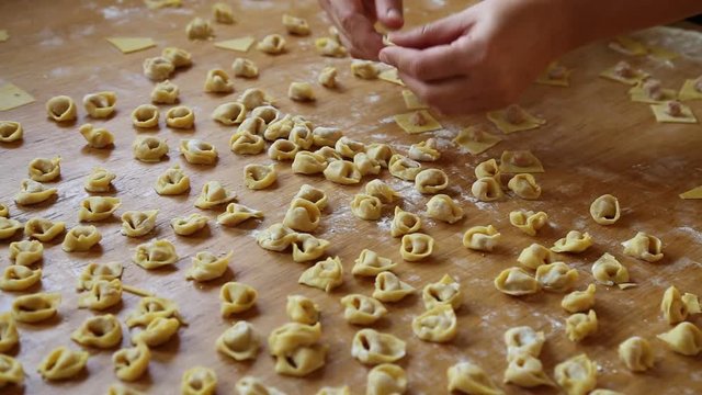 Tortellini - makiing italian meat dumplings