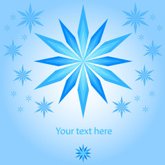 Vector card with blue snowflake