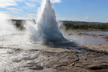 A steam jet at Geysir (Iceland)