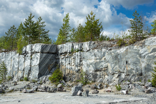 Famous marble quarry Ruskeala in Karelia.