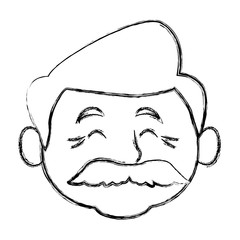 Cute grandfather cartoon icon vector illustration graphic design