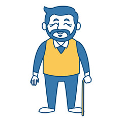 Cute grandfather cartoon icon vector illustration graphic design