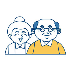 Fototapeta premium Cute grandparents couple cartoon icon vector illustration graphic design