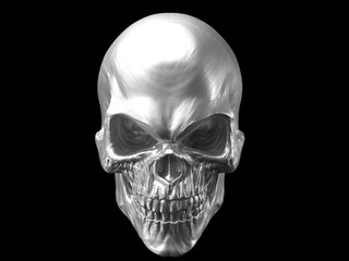 Obraz premium Metallic silver angry skull